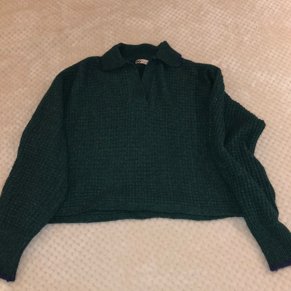GREEN CROPPED SWEATER!❄️